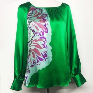 Parker Green Silk Top - Small